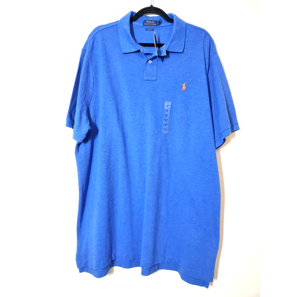 New! Ralph Lauren Polo Shirt Mens XXL 100% Cotton Short Sleeve Blue 2XL CLASSIC - Picture 8 of 8
